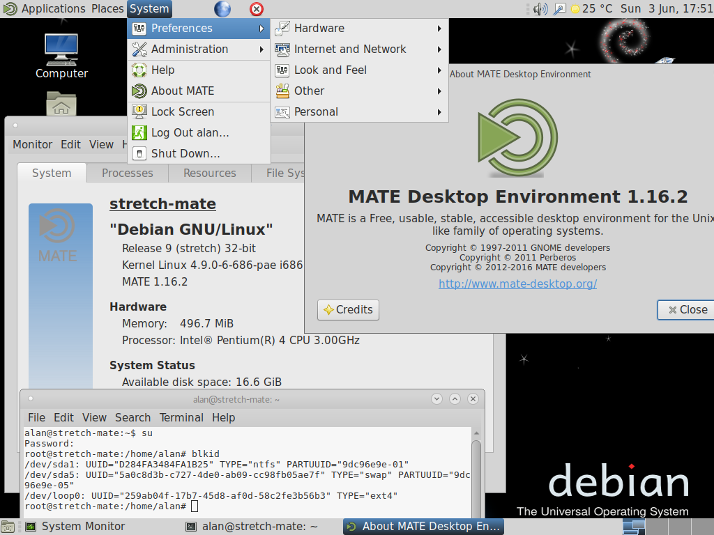 Debian 9 Stretch With Mate Desktop Environment On A Loop Mounted